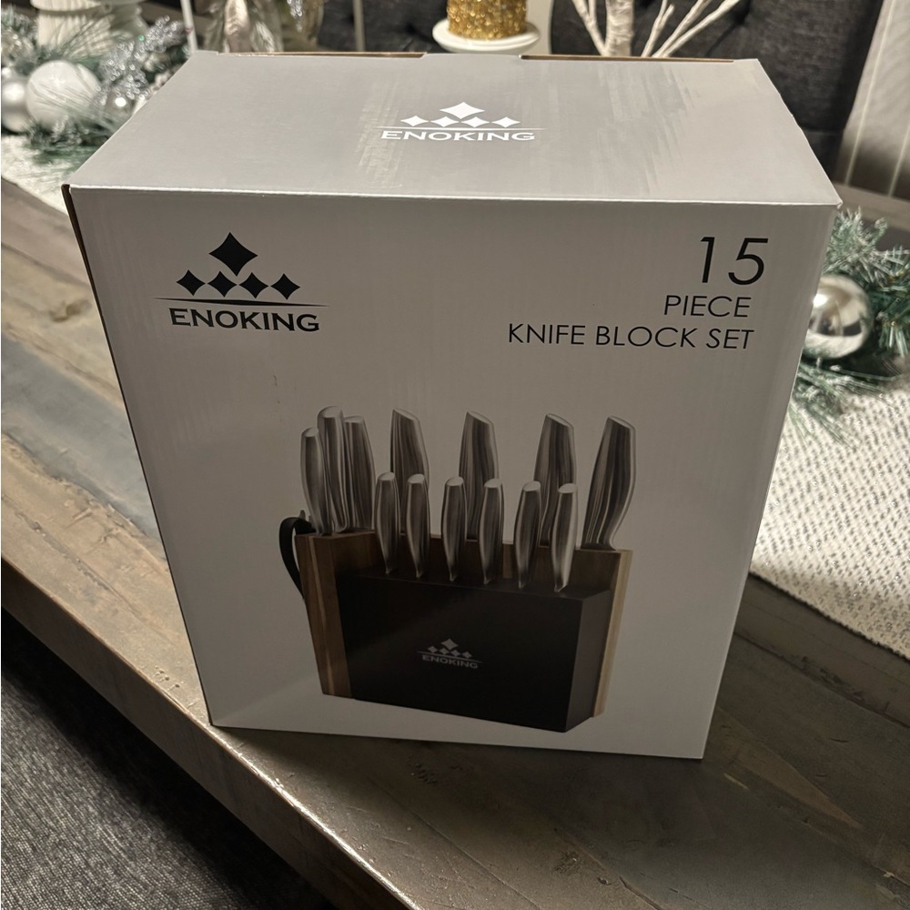 ENOKING kitchen knives 15 pc block set